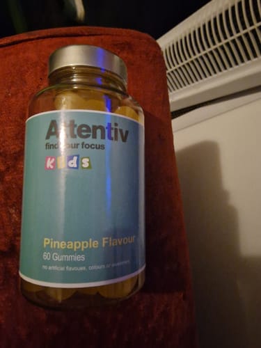 Customer photo review of Attentiv Find Your Focus Kids Gummies - Pineapple Flavour with Probiotics (2 months supply)