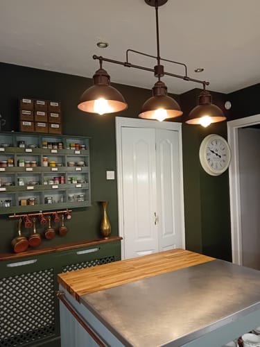 Customer photo review of Industrial 3-Light Bar Dome Pendant Light