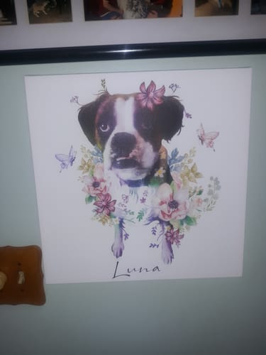 Customer photo review of Flowerpup Custom Pet Portrait