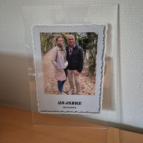 Kundenbewertung mit Foto zu Unser Retro Foto - Personalisierte Acryltafel