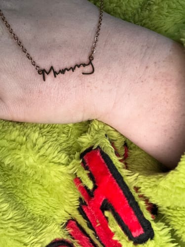 Customer photo review of Handwritten Name Necklace
