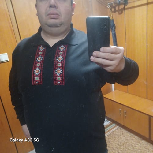 Customer photo review of Блуза с яка "Пазител"