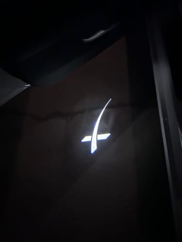 Customer photo review of LED Door Projector Puddle Lights Pair for Tesla Model 3 2017-2024 inc Highland