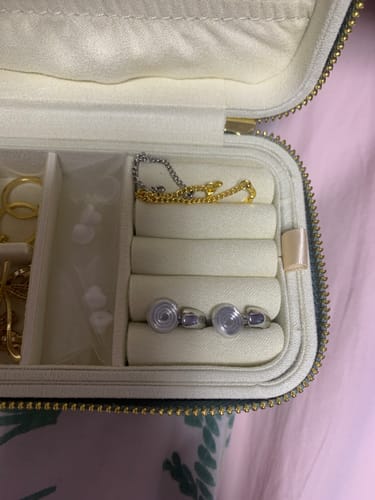 Customer photo review of Simple Huggie Clip On Earrings in Silver