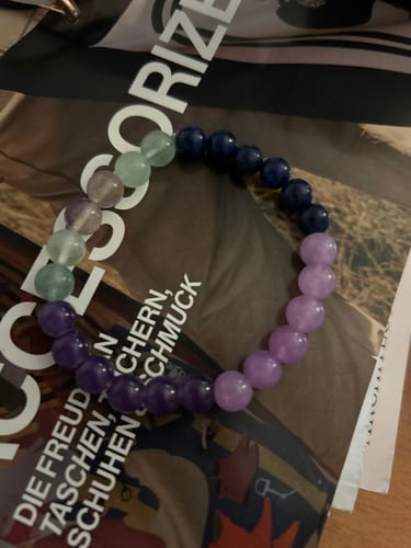 Kundenbewertung mit Foto zu Olivenorma "Anti-Angst" Amethyst Lepidolit Lapislazuli Armband
