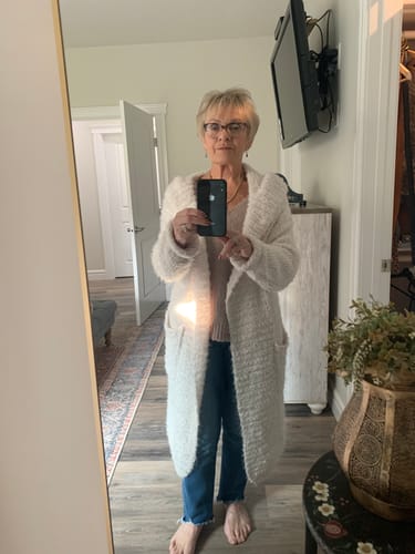 Customer photo review of My Cozy Kitten Midi Cardigan (Ivory)