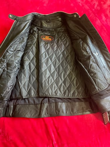 Customer photo review of Hot Leathers JKL1022 Pink Striped Leather Jacket with Reflective Piping