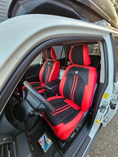 Customer photo review of Brown & Black Ultra Car Seat Covers