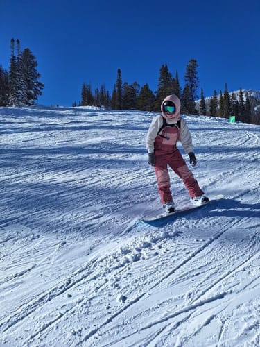 Customer photo review of Women's Ski Bibs Pants High Waist Ski Overalls