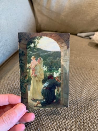 Customer photo review of Custom Holy Cards!