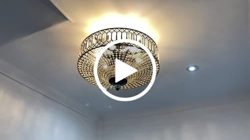 Customer video review of Carved Crystal Drum Semi Flush Mount