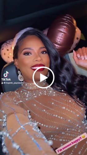 Customer video review of Emiliana Rhinestone Pearl Maxi Dress - Brown