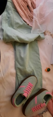 Customer photo review of Basket femme compensée verte à lacets - Jasmine