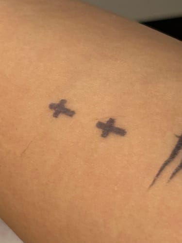Customer photo review of Cross Tattoo Pack - Semi Permanent