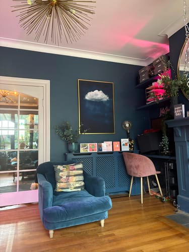 Customer photo review of Deep Blue Cloud Print