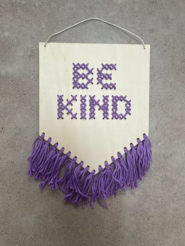 Customer photo review of Be Kind Tasseled Embroidery Board Kit
