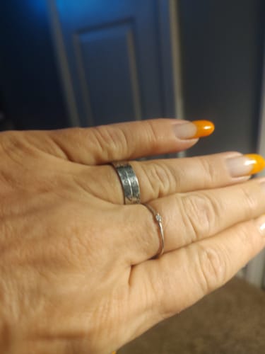 Customer photo review of Personalized Wings Memorial Rings Set of 2 Stacking Ring