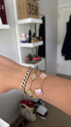 Customer photo review of Camilla Bracelet — Gold + Pink