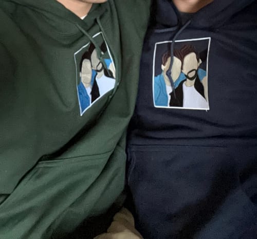 Customer photo review of Personalized Embroidered Hoodies with Pictures