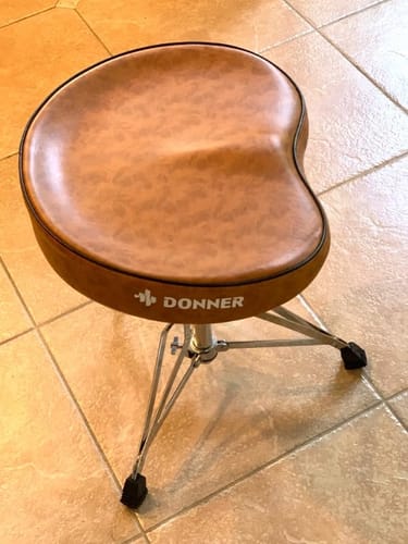 Customer photo review of Donner DT-50 Slim Saddle Drum Throne, Brown