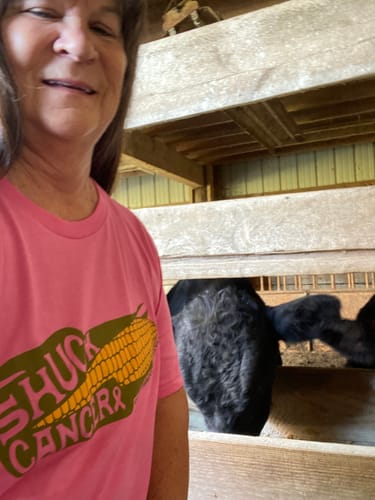 Customer photo review of PREORDER- Shuck Cancer Graphic T-Shirt | Prairie State Tractor x Kelso & Co.