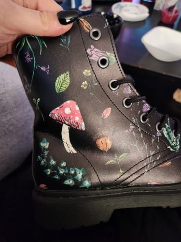 Customer photo review of Herbology Boots - Vegan Leather Doc-Style Boots with Durable Stitched on Soles