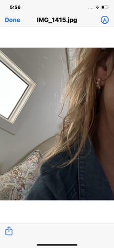 Customer photo review of 14K GOLD PEARL HUGGIES