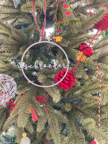 Customer photo review of Minimalist Custom Ornaments - 5 Pack - Metal Personalized Christmas Ornaments