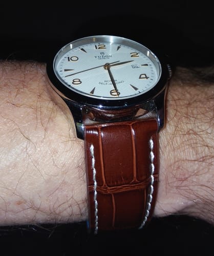 Customer photo review of Leather Kwik Change - Brown Crocodile Grain