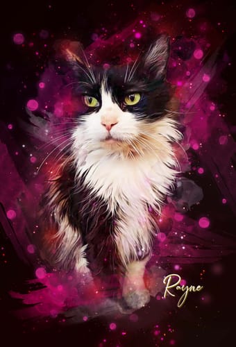 Customer photo review of Custom Neon Watercolor Pet Portrait – Aesthetic Neon Style (AN)