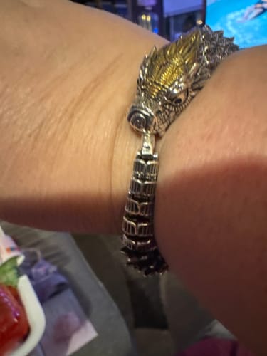Customer photo review of JÖRMUNGANDR - The World Serpent Bracelet | Handcrafted Viking Jewelry