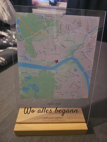 Kundenbewertung mit Foto zu "Unser Ereignis" - Personalisierte Acryltafel