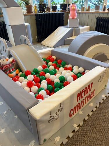 Customer photo review of Eco Leather Square Ball Pool - Grey and White & 300 Grey and White Balls