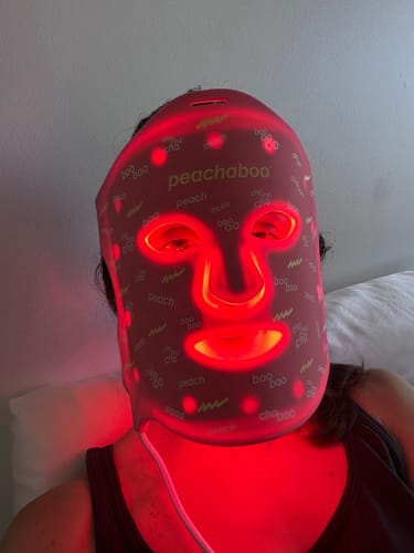 Customer photo review of Peachaboo Pro Glo Silicone LED Light Therapy Mask