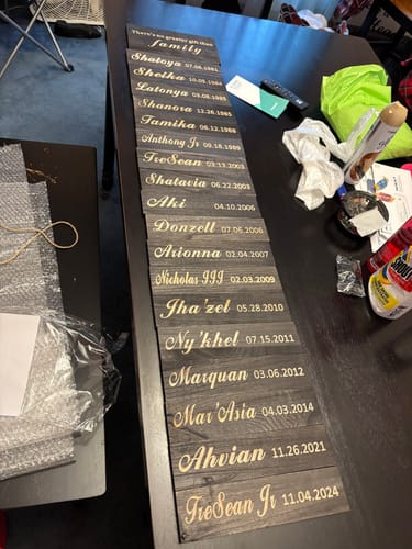 Customer photo review of Personalized Grandkids Hanging Sign (Engraved) Family Keepsake