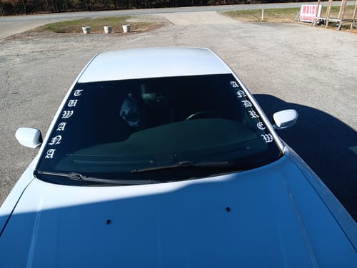 Customer photo review of Custom Vertical Text Decal