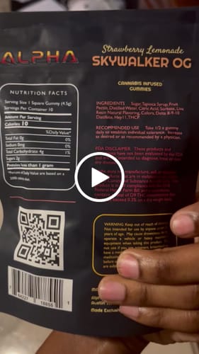 Customer video review of Strawberry Lemonade Skywalker OG 3000mg THC Blend Vegan Gummies 30 Pack