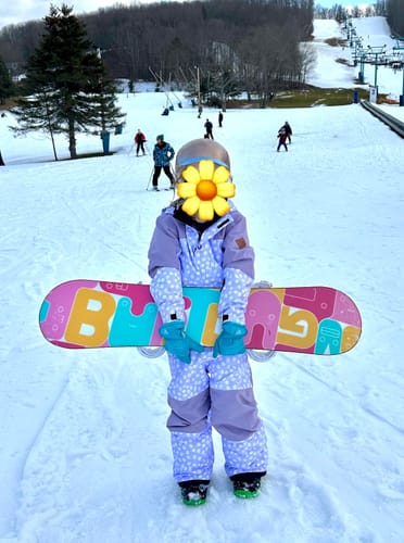 Customer photo review of Kids Loose Fit One-piece Snow Jumpsuits