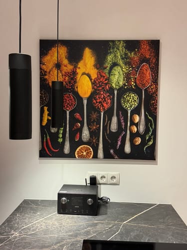 Customer photo review of Leinwandbild | Exotische Gewürze auf Löffeln | Quadrat
