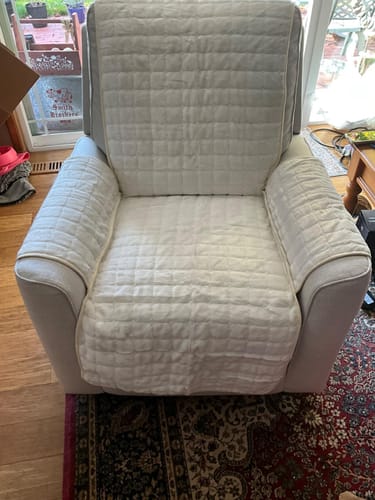 Customer photo review of Large Plush Recliner Slipcover Sofa Protector with Side Pocket