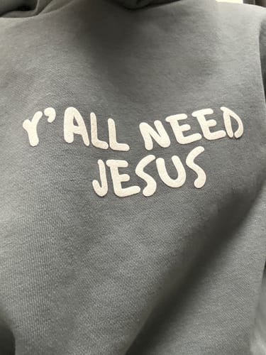 Customer photo review of "SMILE" Premium Puff Hoodie | Space Gray