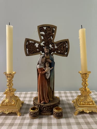 Customer photo review of 100% BEESWAX CANDLE & ORNATE GOLDEN CANDLE HOLDER