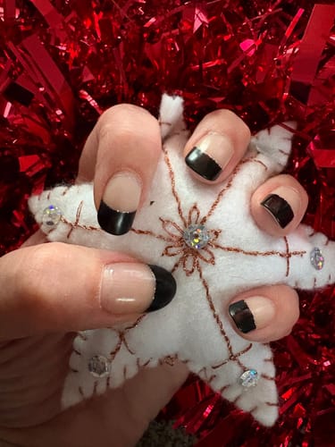 Customer photo review of Black French Tip Glitz