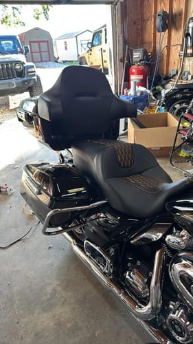 Customer photo review of C.C. RIDER Touring Seat Driver Passenger Seat 2 Up Seat For FL Touring Road King Electra Glide Road Glide, 2009-2023