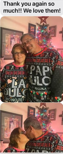 Customer photo review of Premium Fleece-lined La Dulce Navidad Sweatshirt
