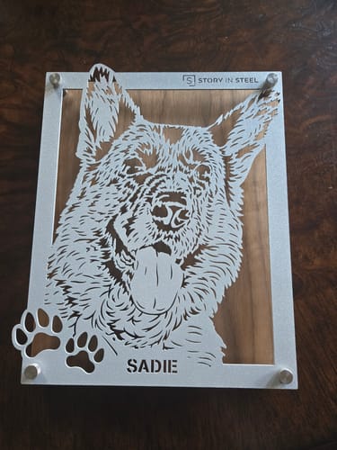 Customer photo review of Custom Pet Metal Portrait