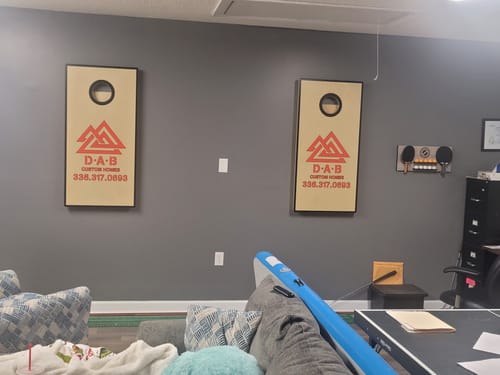 Customer photo review of Fire Cornhole Boards Series II