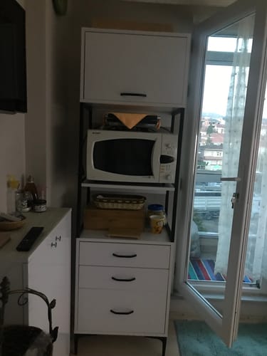 Customer photo review of Rani JE135 Çok Amaçlı Dolap 1 Kapaklı 3 Çekmeceli Kiler Mutfak Dolabı Beyaz