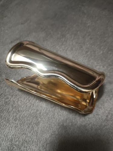 Customer photo review of TinyPresent Large Bone Cuff Gold Bracelet