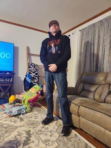 Customer photo review of Trump Dance Hoodie